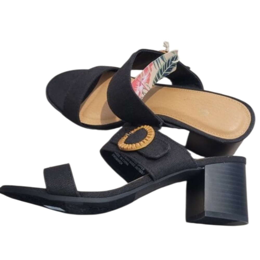 NWT Tommy Bahama Tonia Navy Blue Canvas Block Heel Sandals 8 - Picture 7 of 12